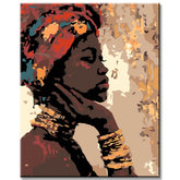 Painting by numbers portrait of a woman